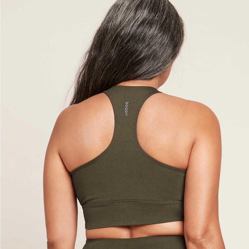 Boody Motivate Longline Bra in Dark Olive
